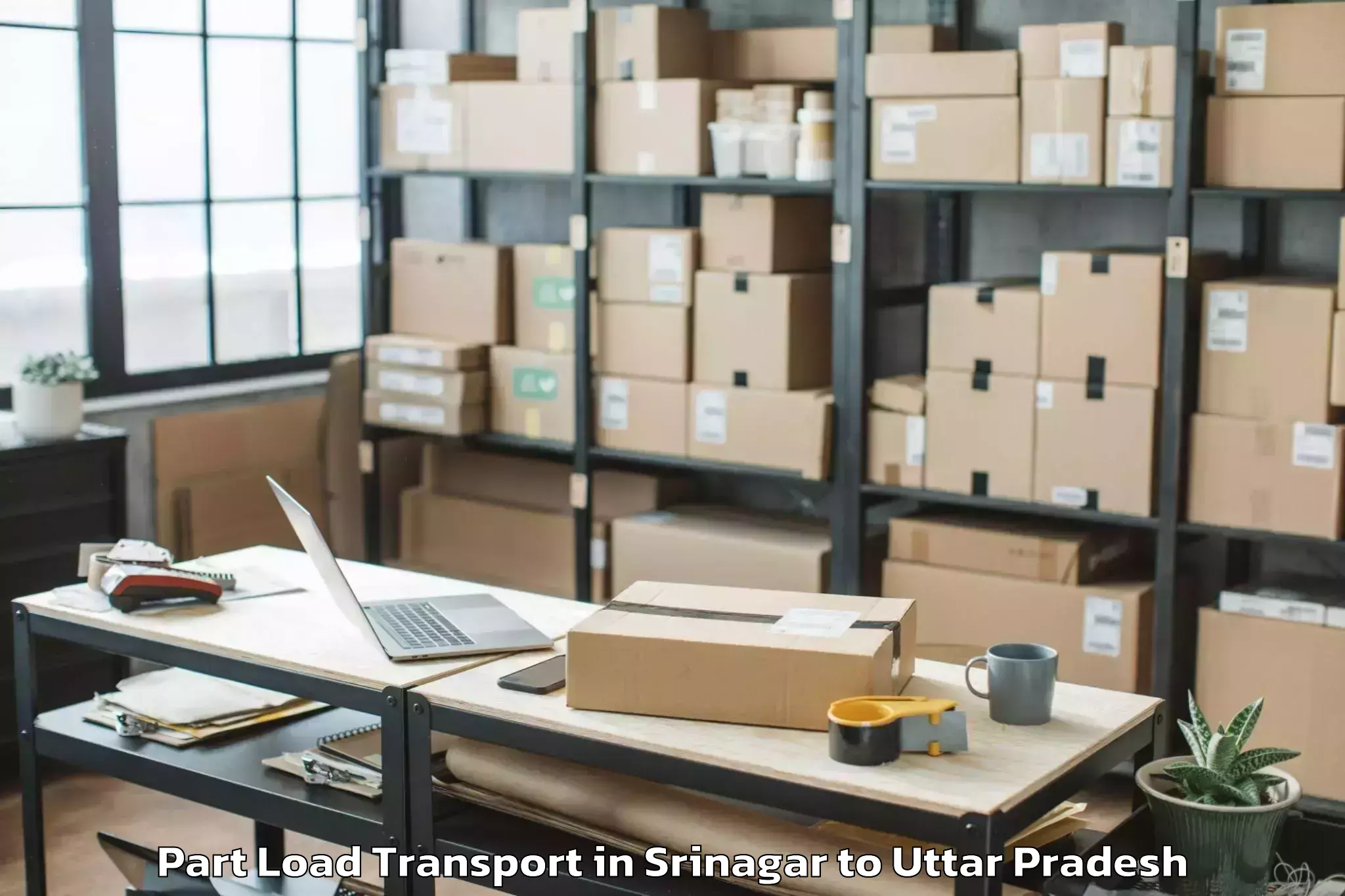 Book Srinagar to Uttar Pradesh Part Load Transport Online